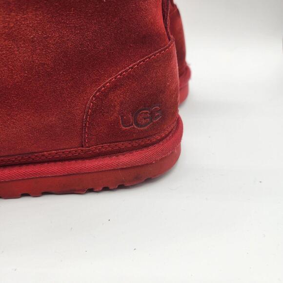 UGG Womens Boots Neumel Chukka Red Suede Shearling Fur Lined Lace Up Ankle Sz 10 - Picture 5 of 15
